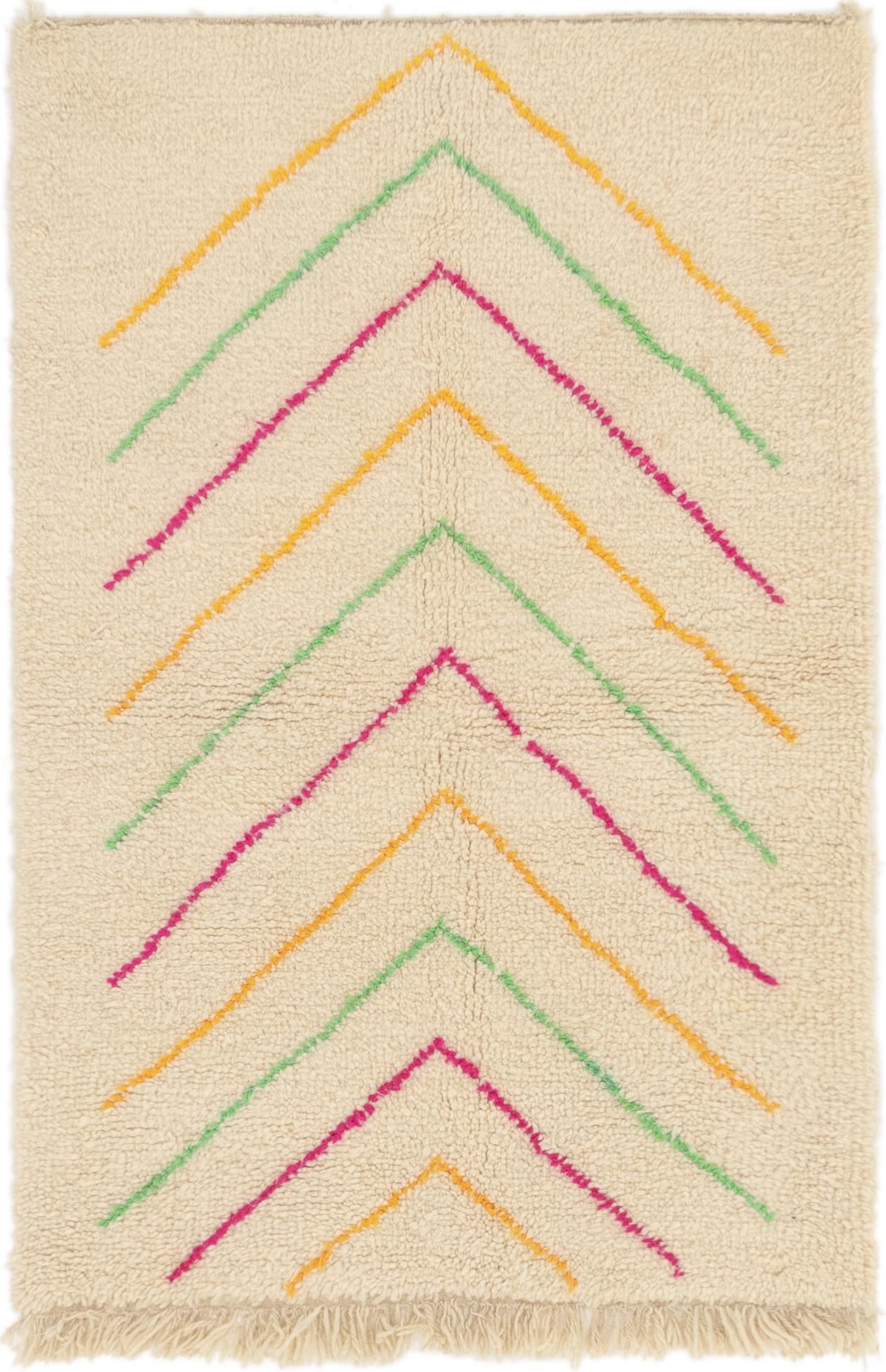 3' 9 x 5' 8 Hand Knotted Moroccan Wool Rug