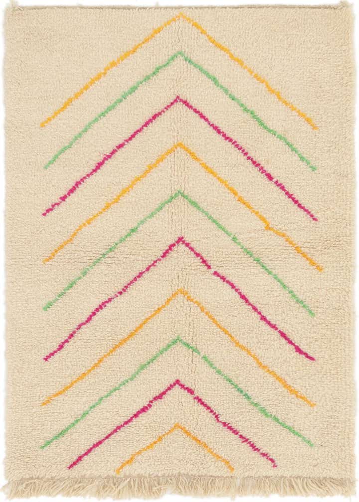 3' 9 x 5' 8 Hand Knotted Moroccan Wool Rug