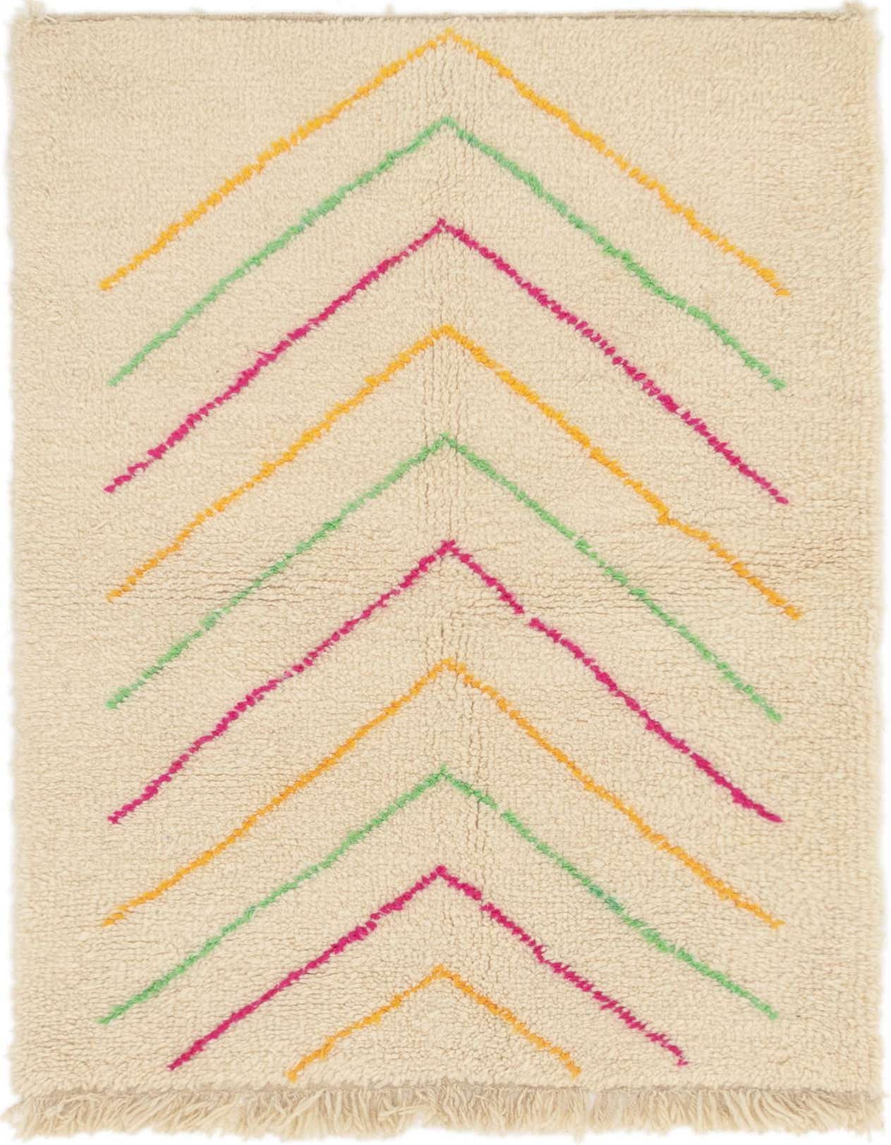 3' 9 x 5' 8 Hand Knotted Moroccan Wool Rug