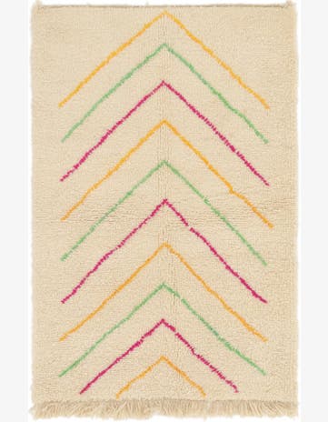 3' 9 x 5' 8 Hand Knotted Moroccan Wool Rug