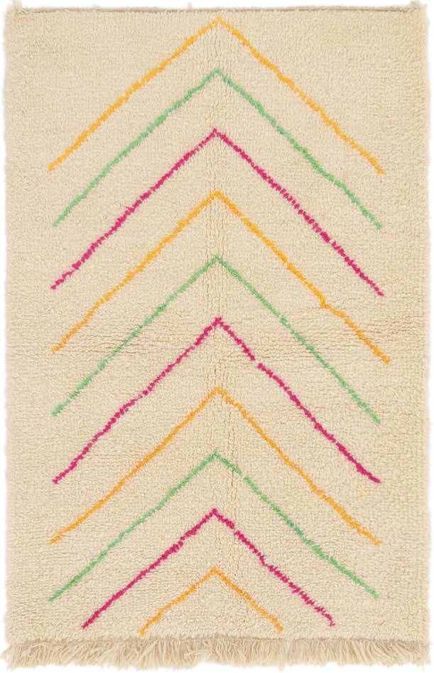 Detail image of 3' 9 x 5' 8 Hand Knotted Moroccan Wool Rug