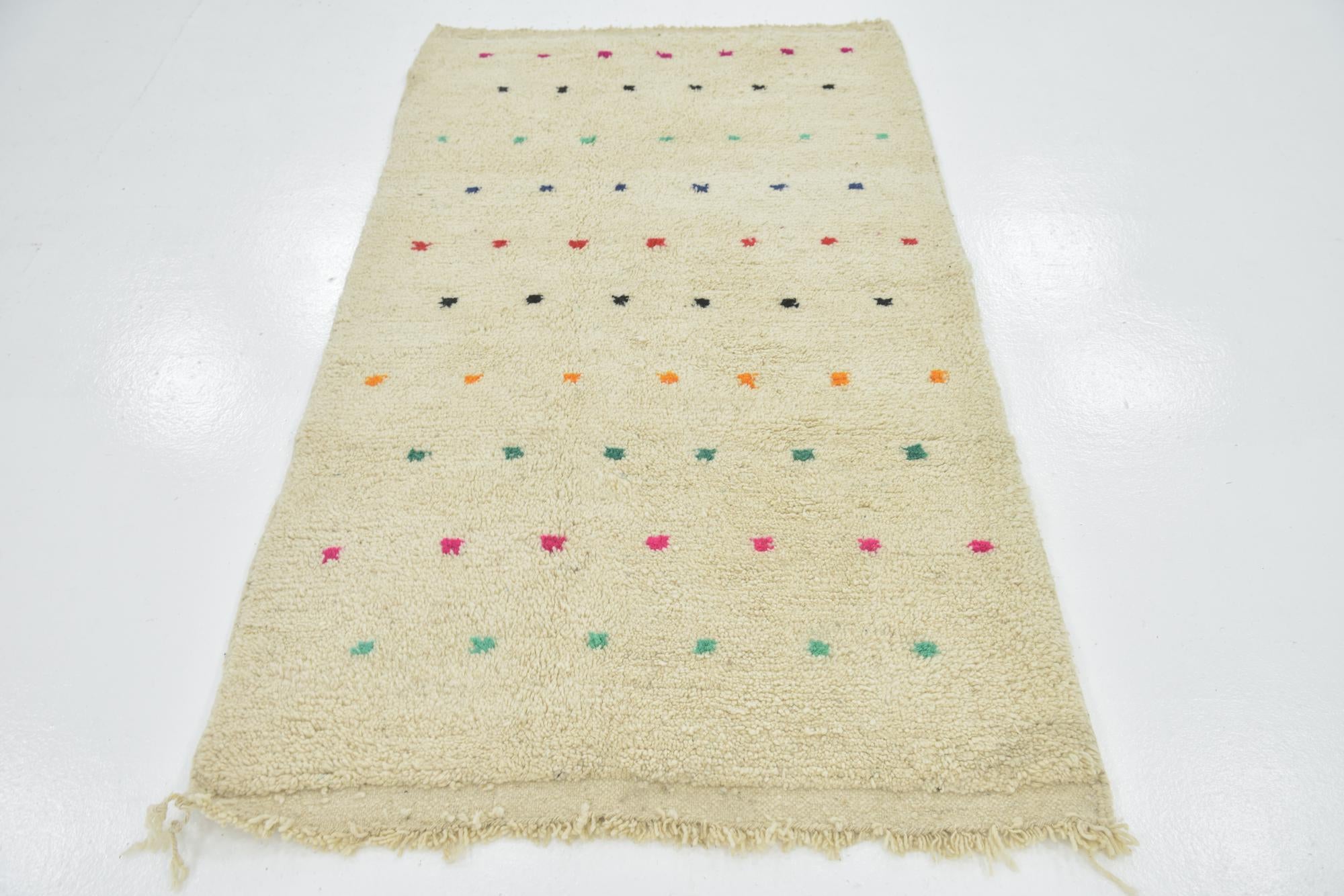 3' 8 x 6' 7 Hand Knotted Moroccan Wool Rug