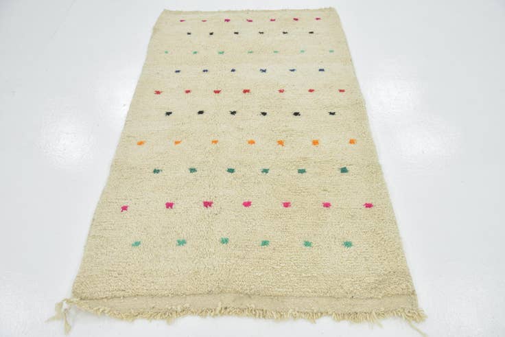 Detail image of 3' 8 x 6' 7 Hand Knotted Moroccan Wool Rug
