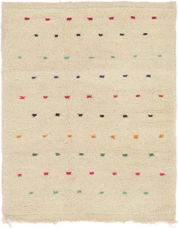 Detail image of 3' 8 x 6' 7 Hand Knotted Moroccan Wool Rug