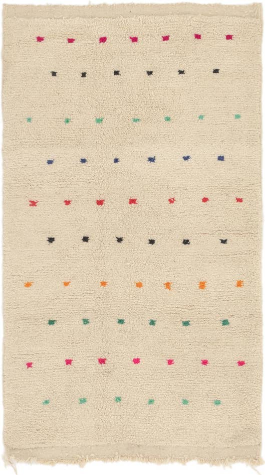 Detail image of 3' 8 x 6' 7 Hand Knotted Moroccan Wool Rug