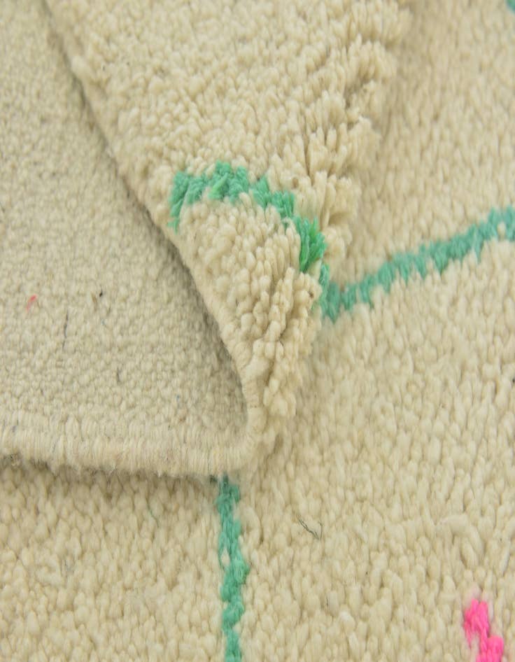 Detail image of 3' 10 x 6' 9 Hand Knotted Moroccan Wool Rug