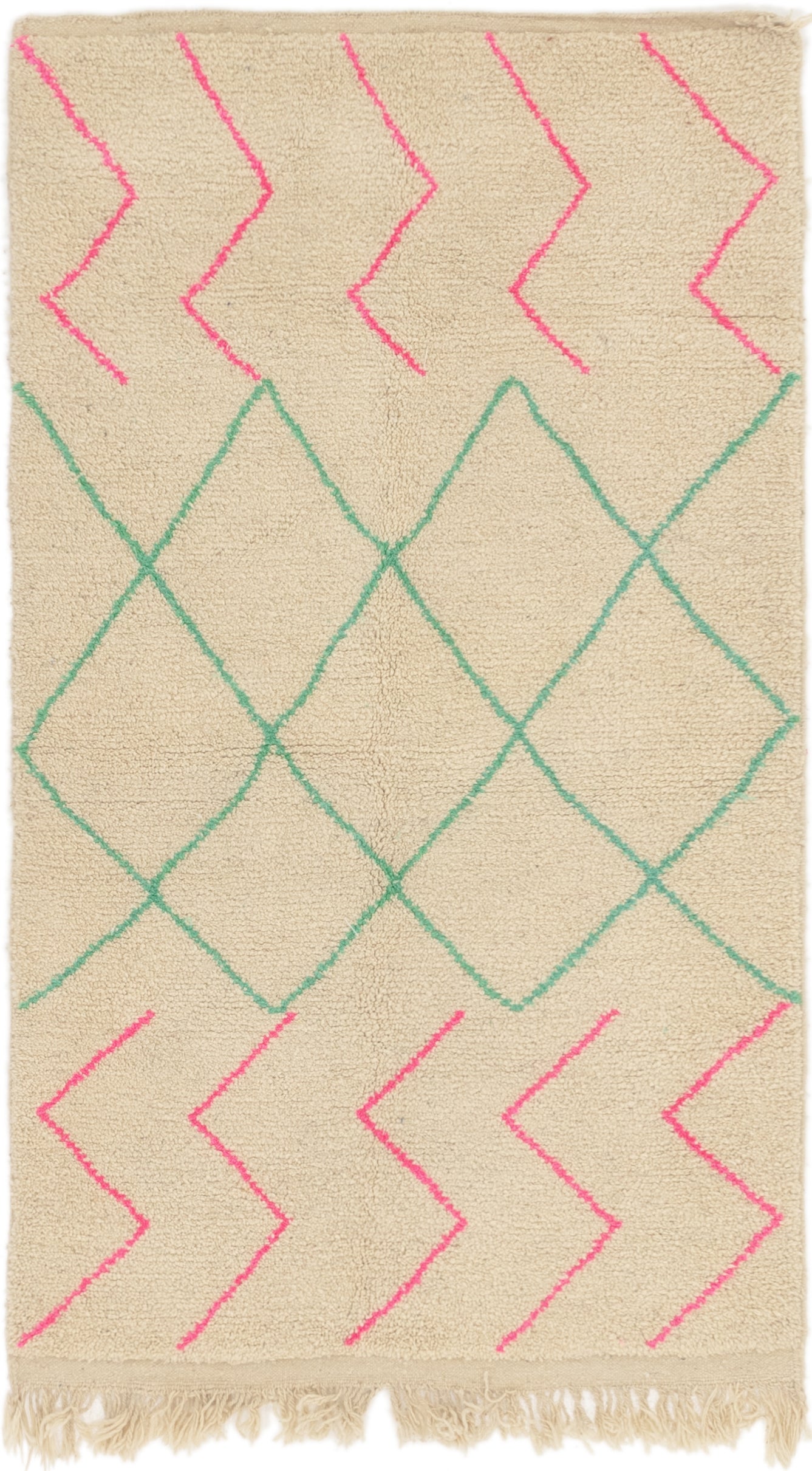 3' 10 x 6' 9 Hand Knotted Moroccan Wool Rug