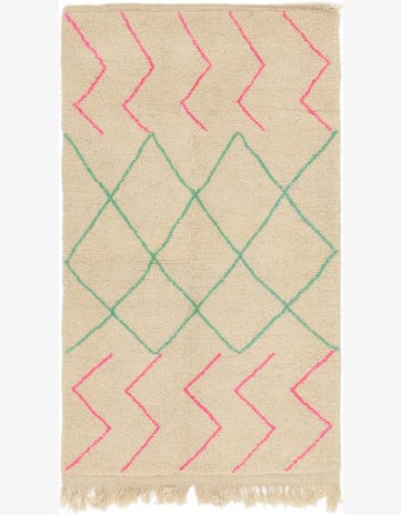 3' 10 x 6' 9 Hand Knotted Moroccan Wool Rug