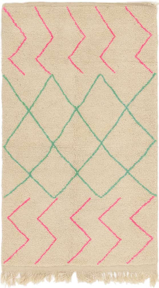 3' 10 x 6' 9 Hand Knotted Moroccan Wool Rug