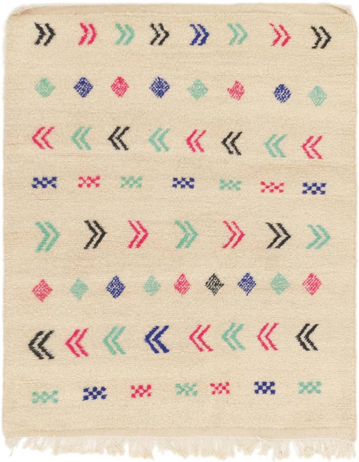 Detail image of 4' 3 x 6' Hand Knotted Moroccan Wool Rug