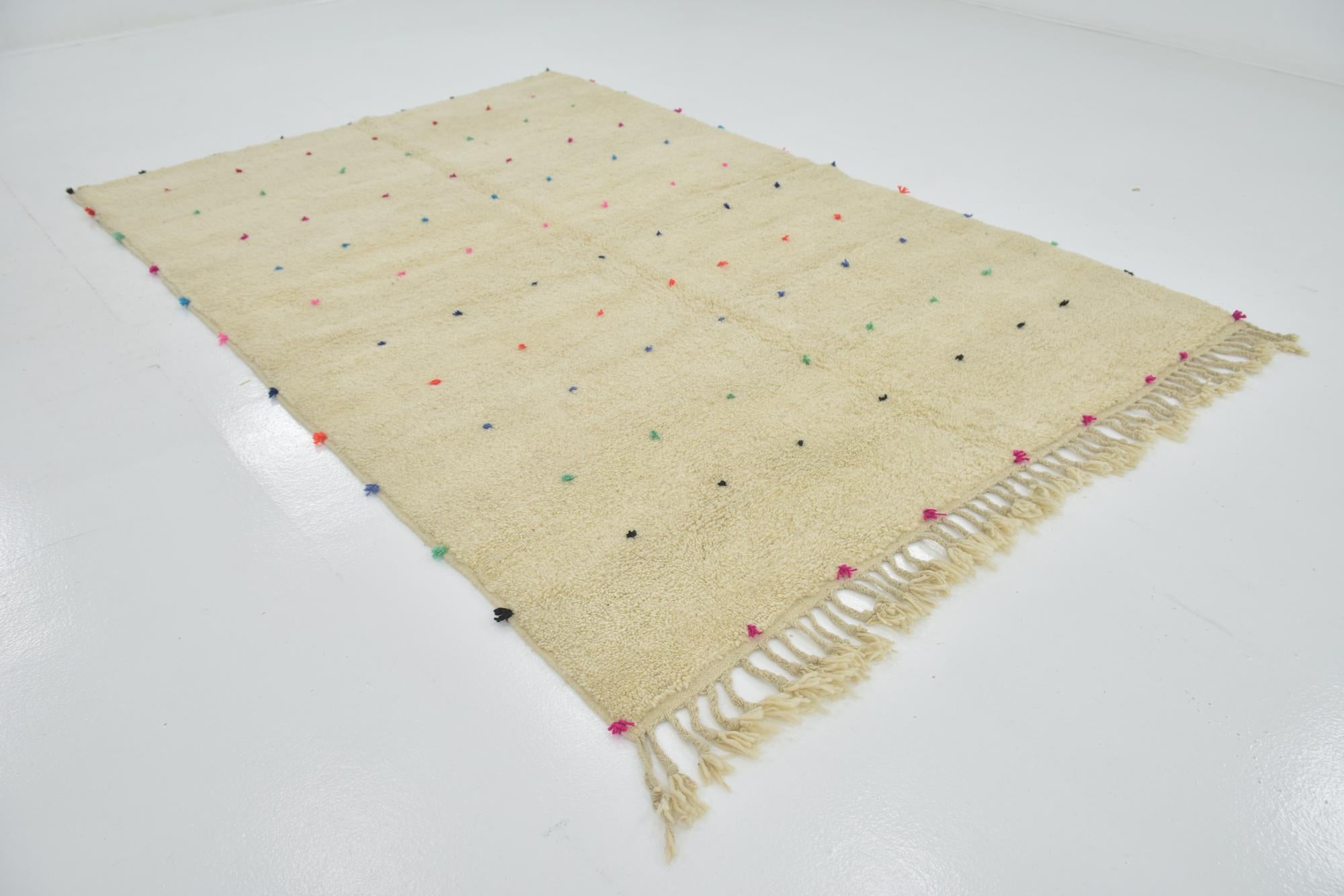 6' 8 x 9' 10 Hand Knotted Moroccan Wool Rug