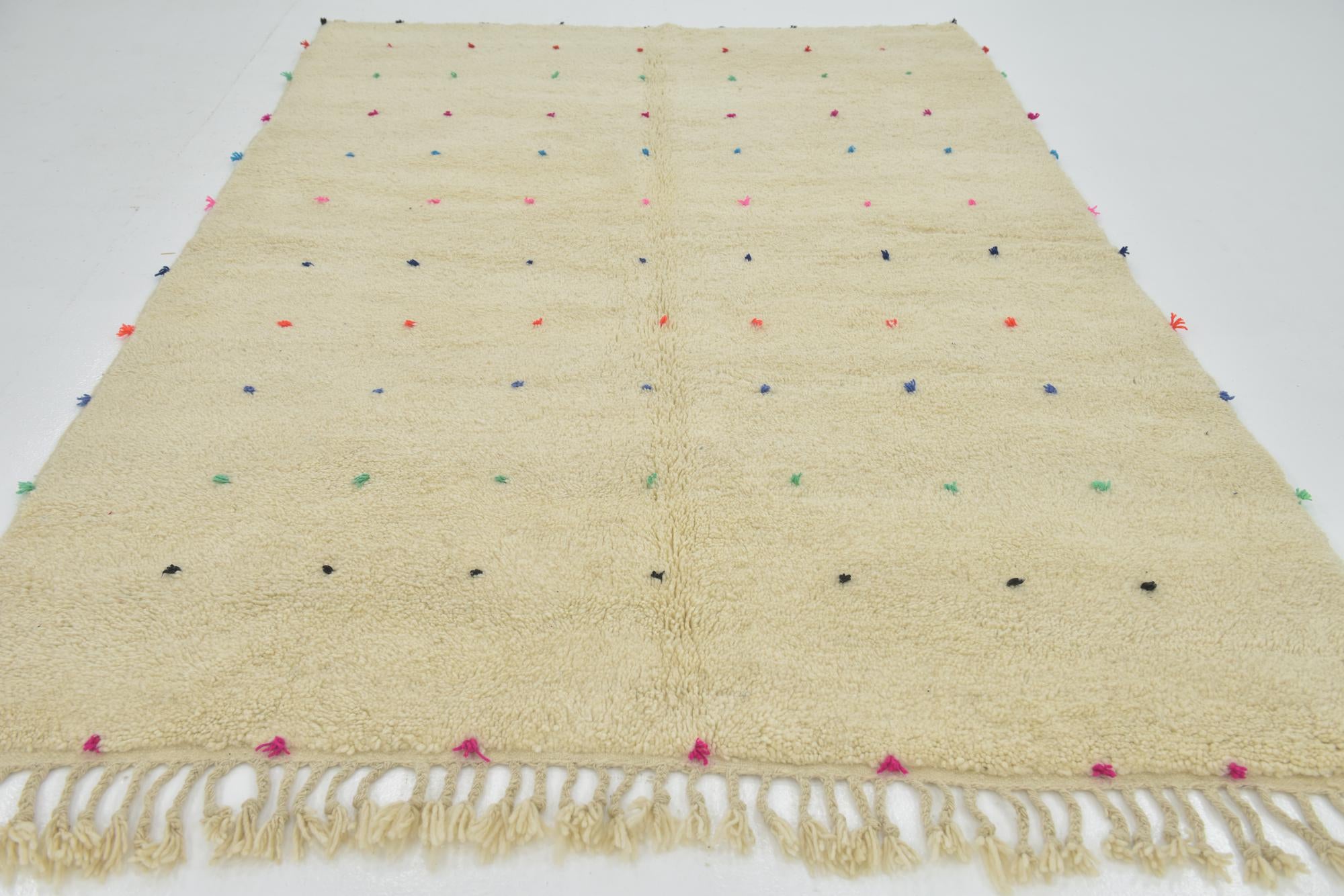 6' 8 x 9' 10 Hand Knotted Moroccan Wool Rug