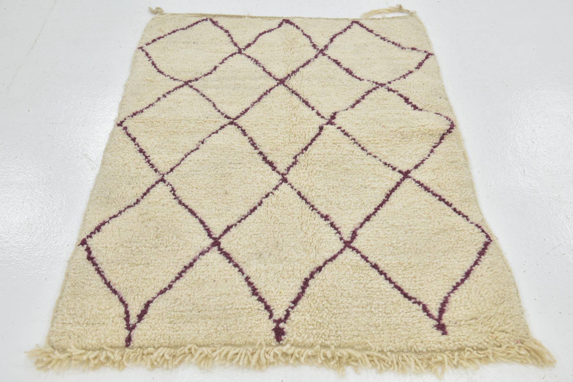 3' 3 x 4' 8 Hand Knotted Moroccan Wool Rug