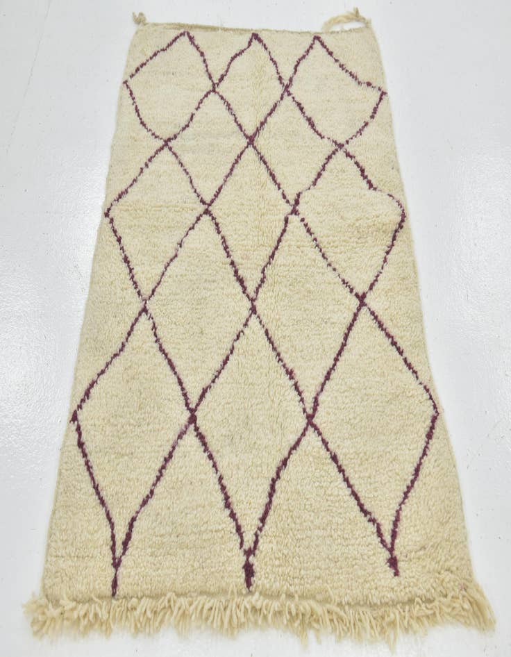 Detail image of 3' 3 x 4' 8 Hand Knotted Moroccan Wool Rug