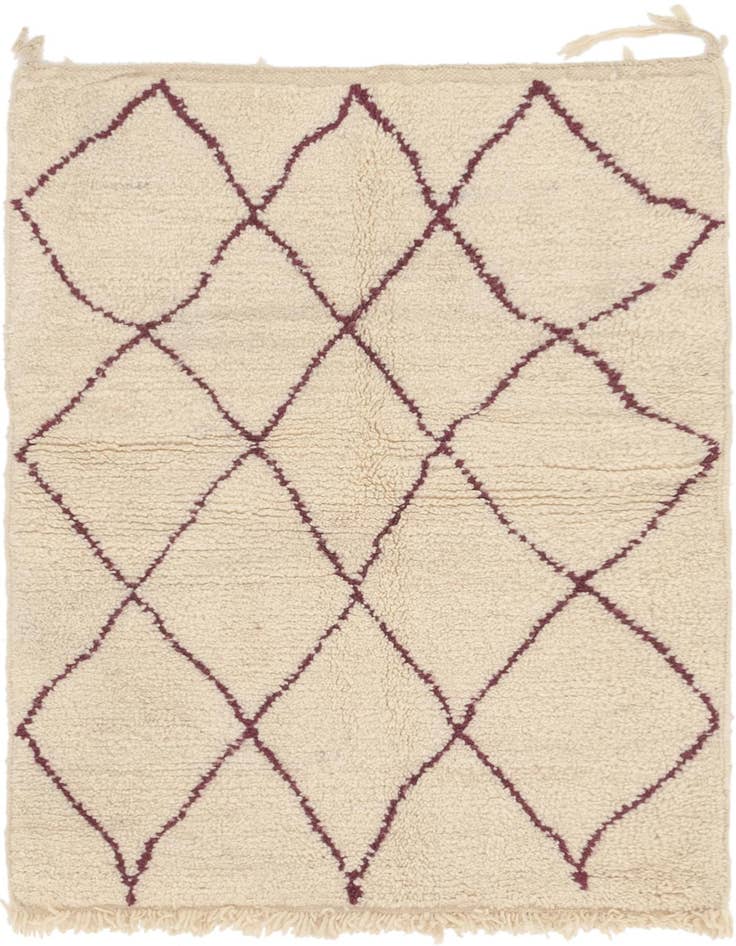 Detail image of 3' 3 x 4' 8 Hand Knotted Moroccan Wool Rug