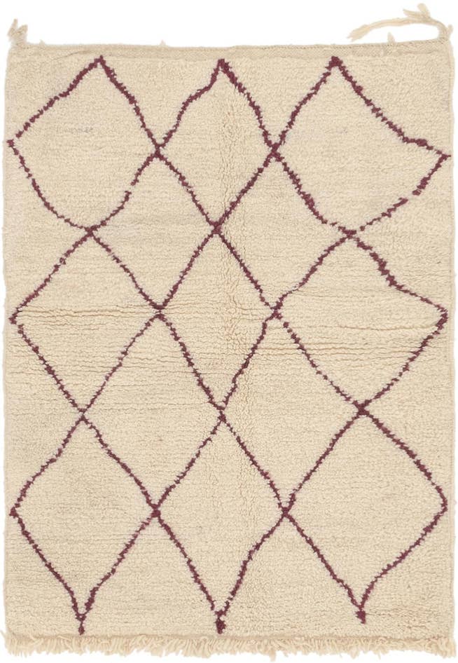Detail image of 3' 3 x 4' 8 Hand Knotted Moroccan Wool Rug