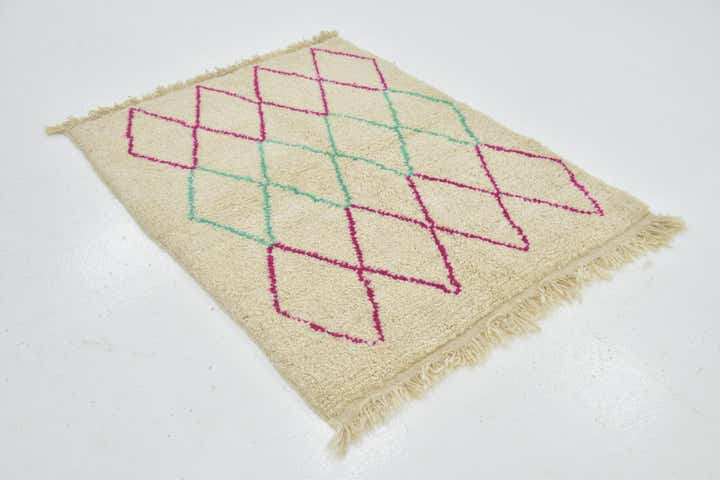 3' 9 x 4' 9 Hand Knotted Moroccan Wool Rug