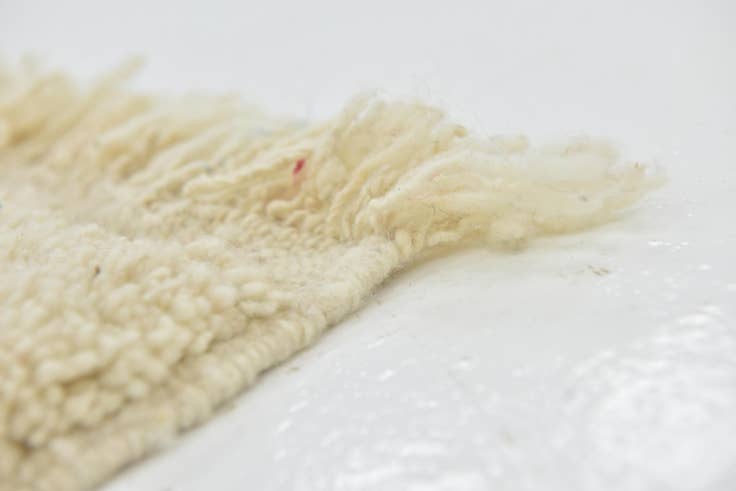 Detail image of 3' 9 x 4' 9 Hand Knotted Moroccan Wool Rug