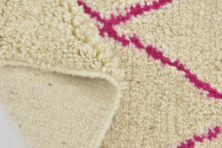 Detail image of 3' 9 x 4' 9 Hand Knotted Moroccan Wool Rug