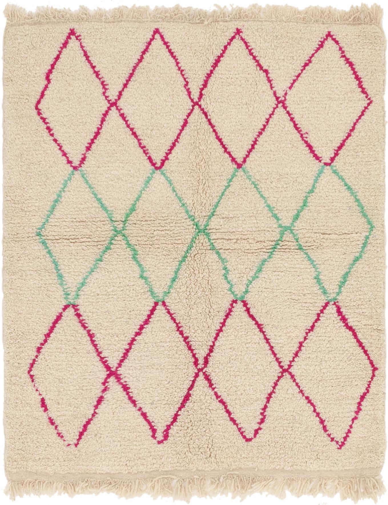 3' 9 x 4' 9 Hand Knotted Moroccan Wool Rug
