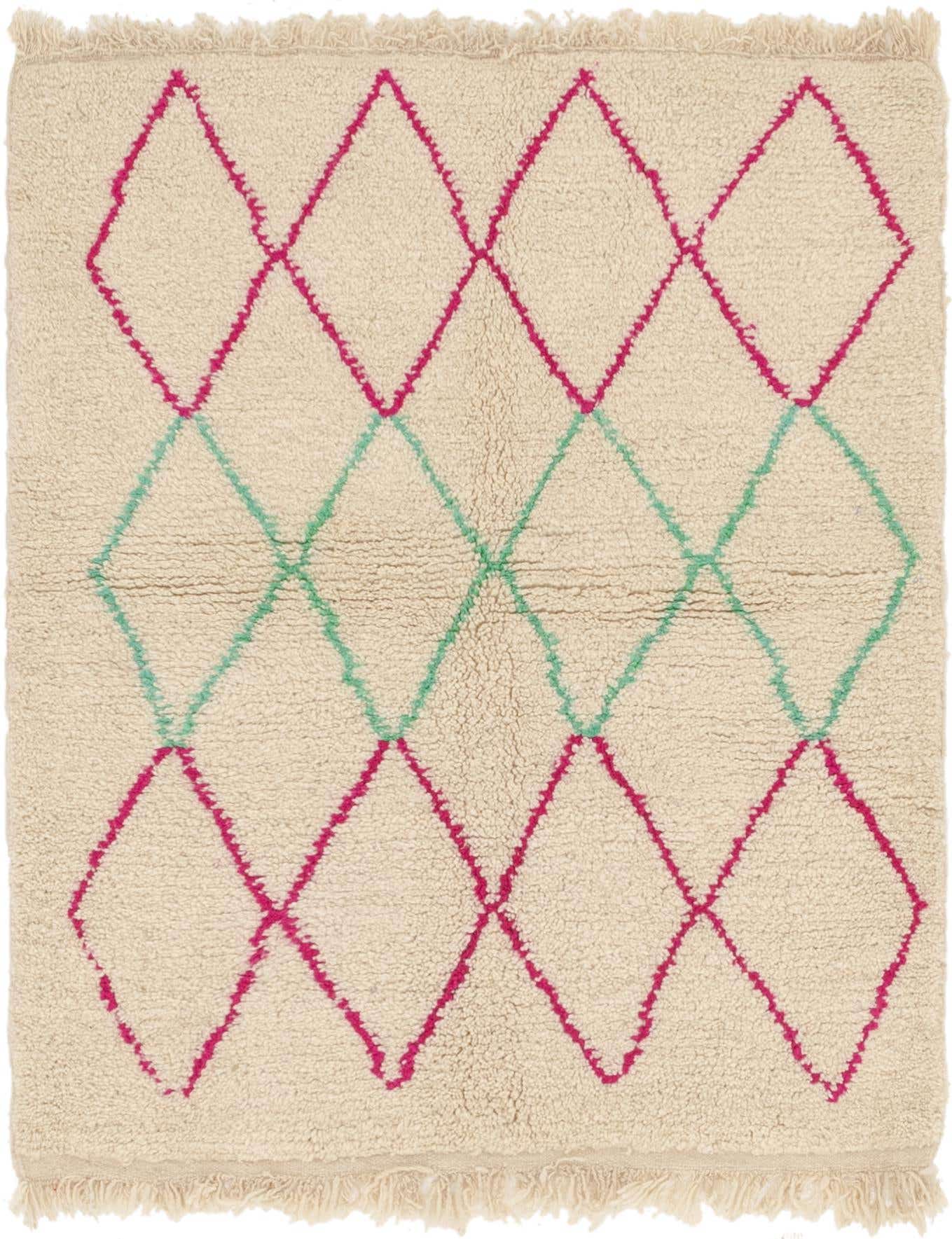 3' 9 x 4' 9 Hand Knotted Moroccan Wool Rug