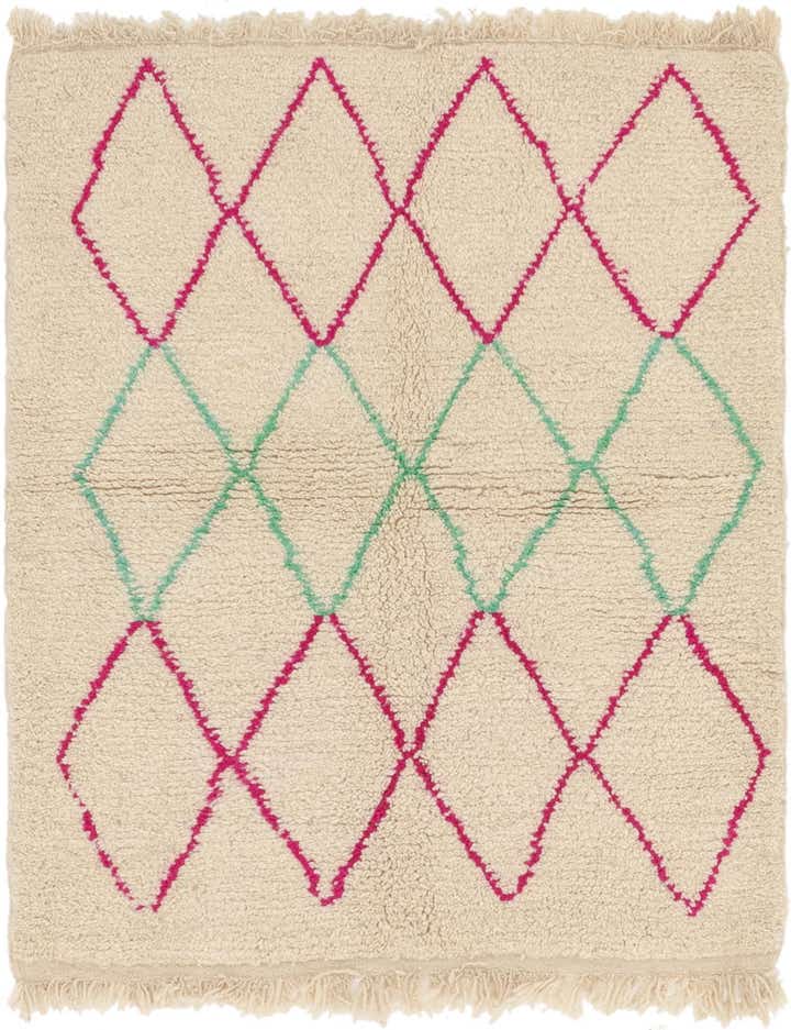3' 9 x 4' 9 Hand Knotted Moroccan Wool Rug