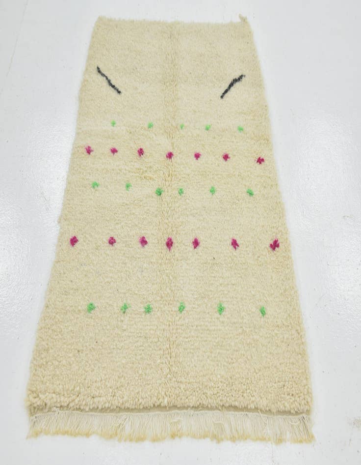 Detail image of 3' 3 x 4' 9  Hand Knotted Moroccan Wool Rug