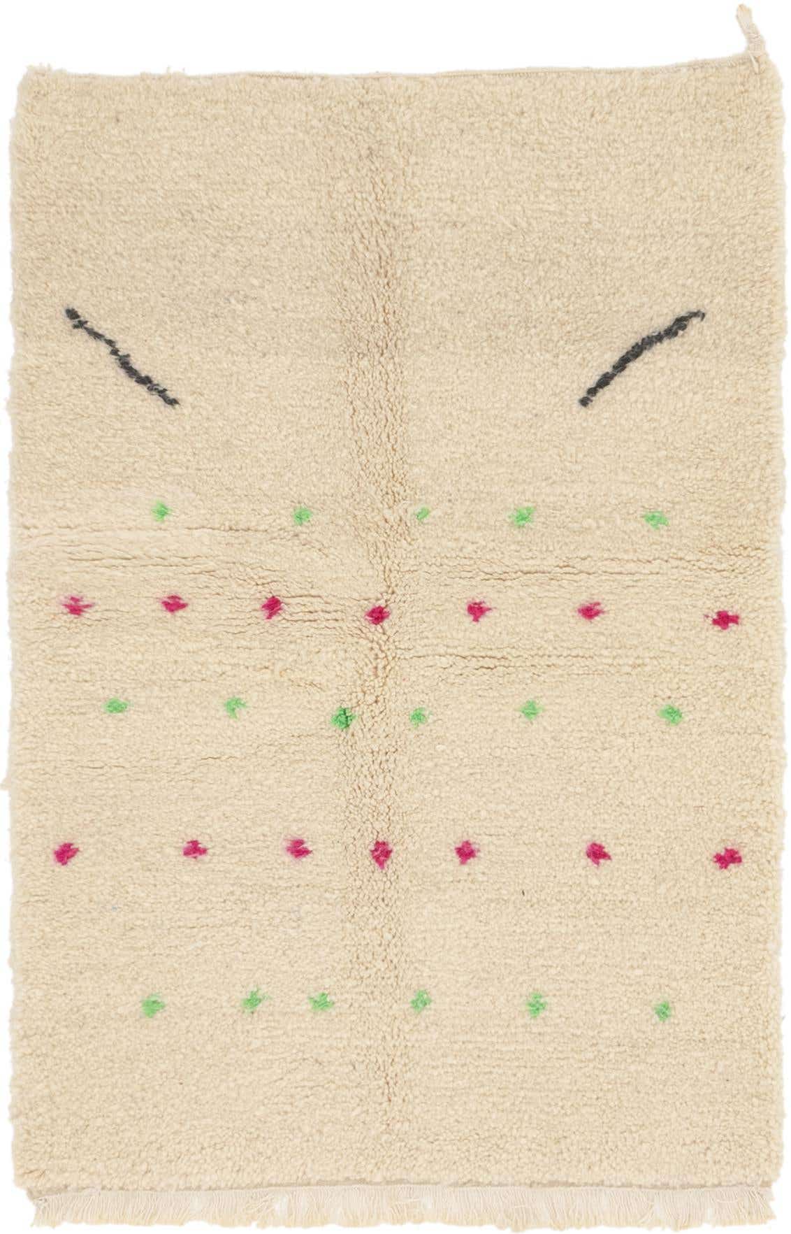 3' 3 x 4' 9 Hand Knotted Moroccan Wool Rug