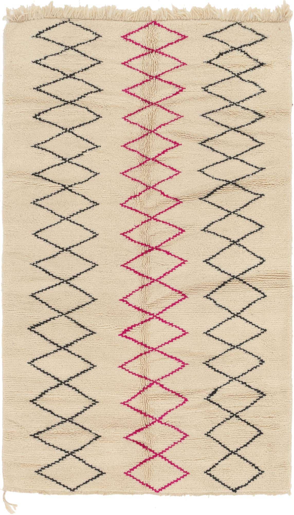 4' 10 x 8' 5 Hand Knotted Moroccan Wool Rug