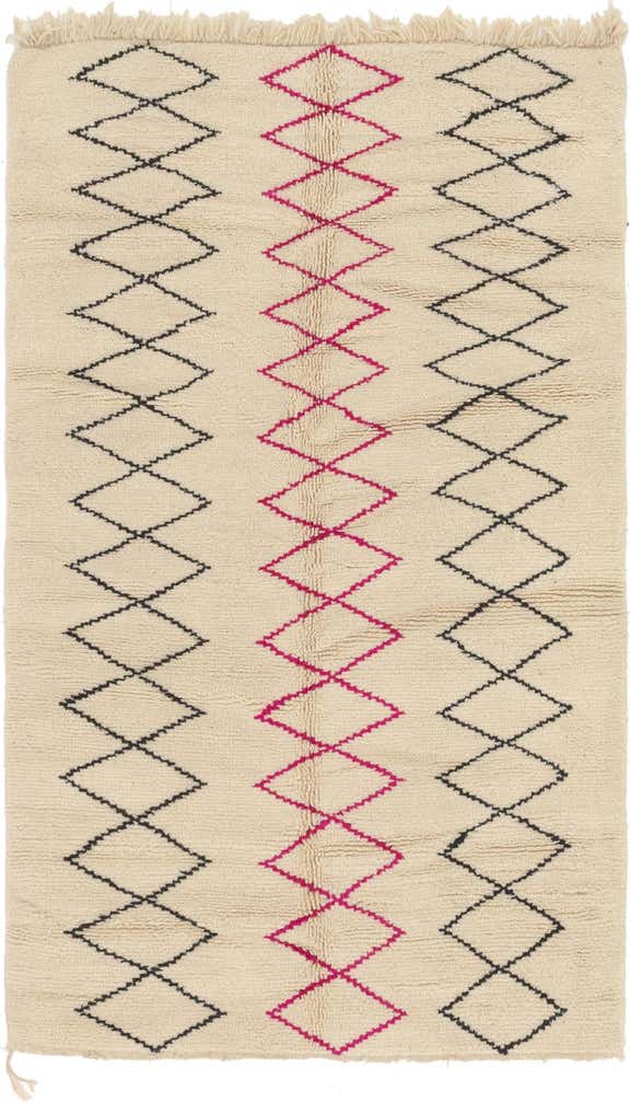 4' 10 x 8' 5 Hand Knotted Moroccan Wool Rug