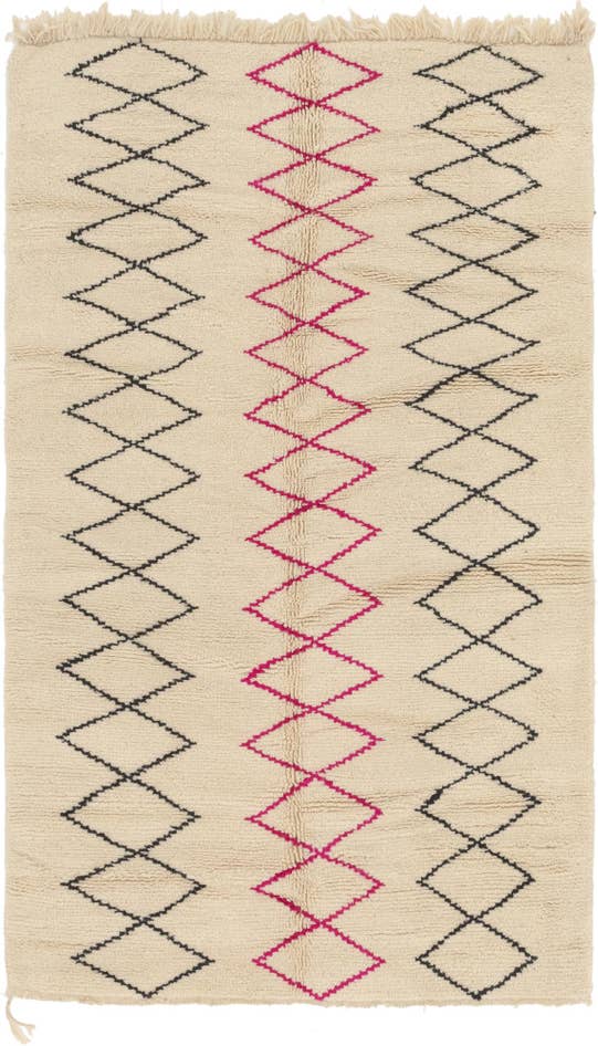 Detail image of 4' 10 x 8' 5 Hand Knotted Moroccan Wool Rug