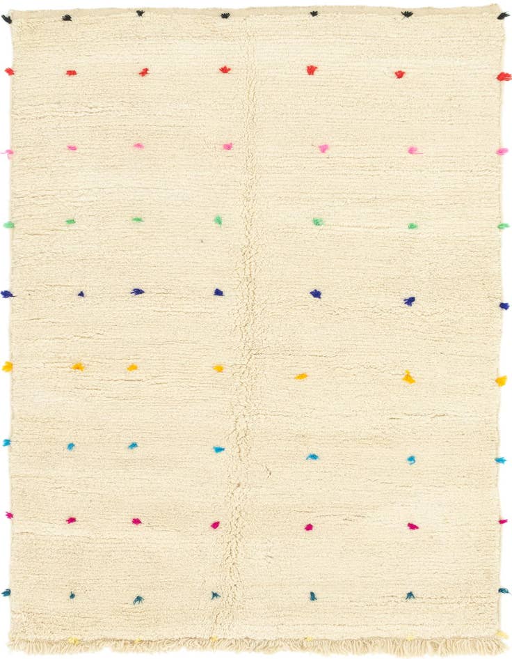 Detail image of 4' 9 x 8' 2 Hand Knotted Moroccan Wool Rug