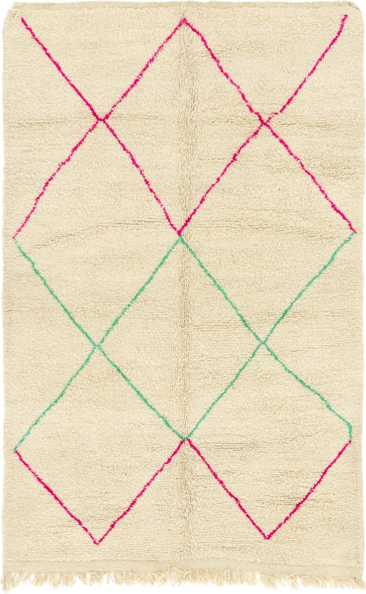 5' 2 x 8' Hand Knotted Moroccan Wool Rug