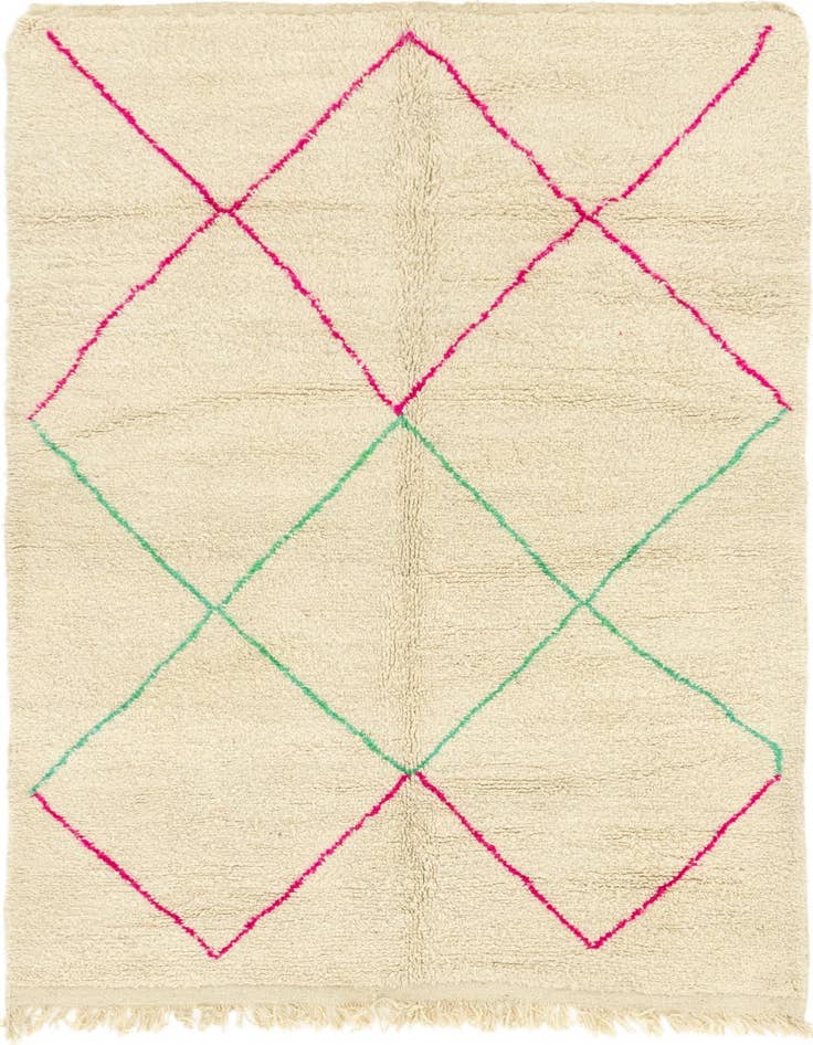 Detail image of 5' 2 x 8' Hand Knotted Moroccan Wool Rug