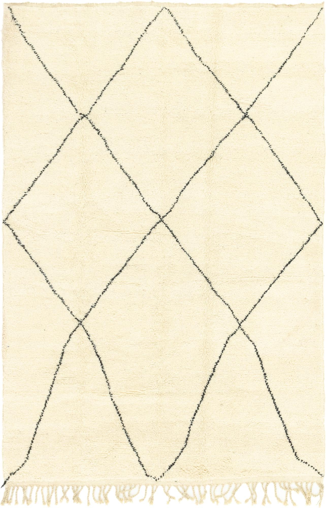 6' 8 x 10' Hand Knotted Moroccan Wool Rug