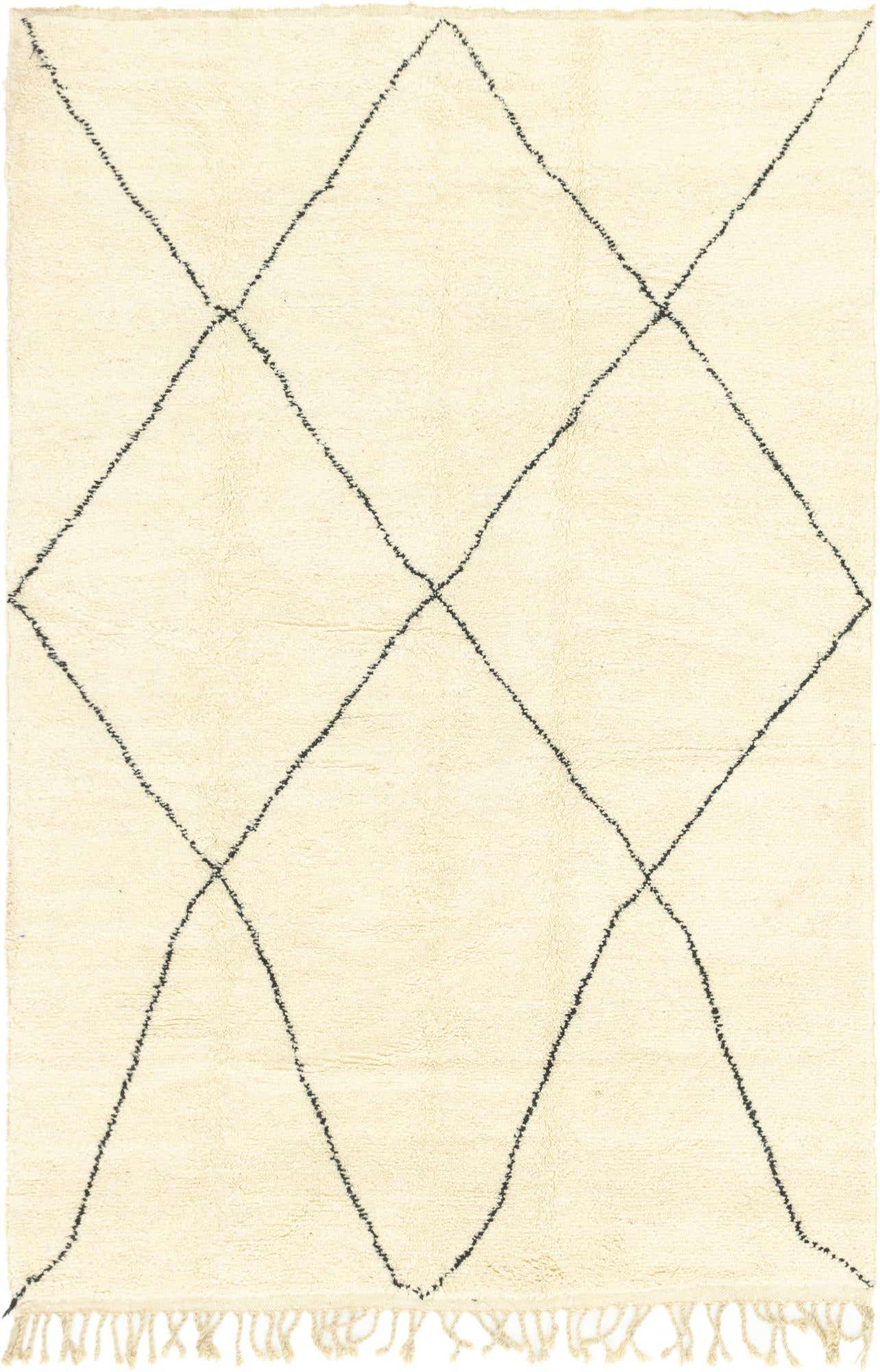 6' 8 x 10' Hand Knotted Moroccan Wool Rug