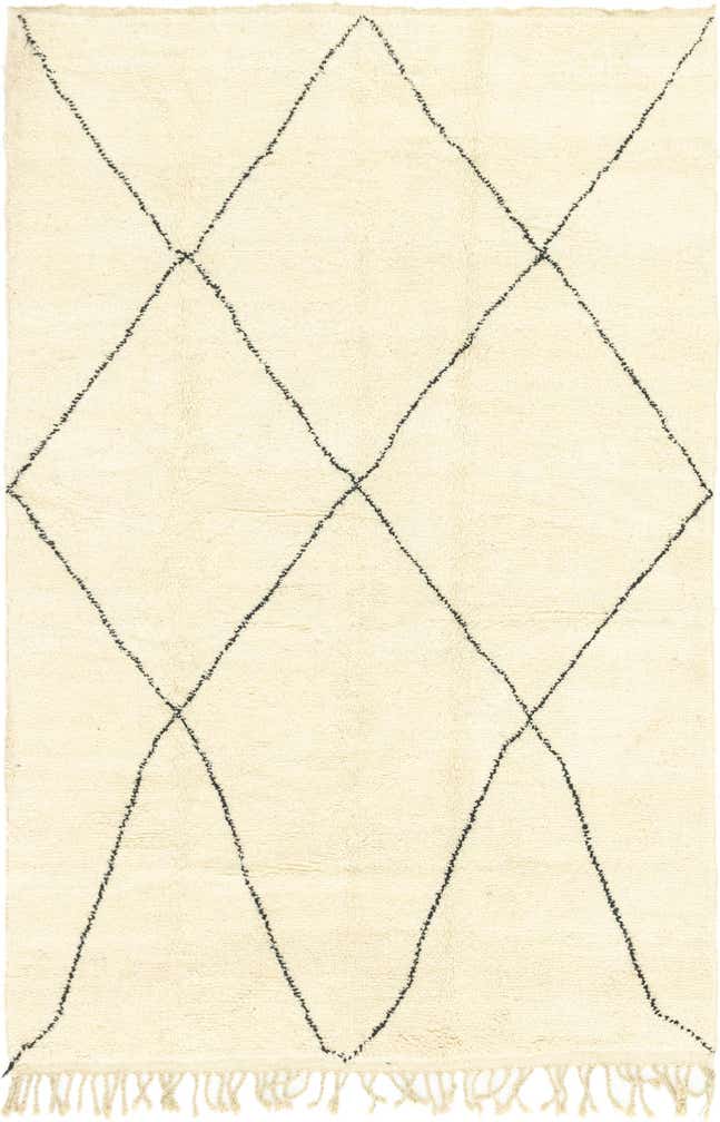 6' 8 x 10' Hand Knotted Moroccan Wool Rug