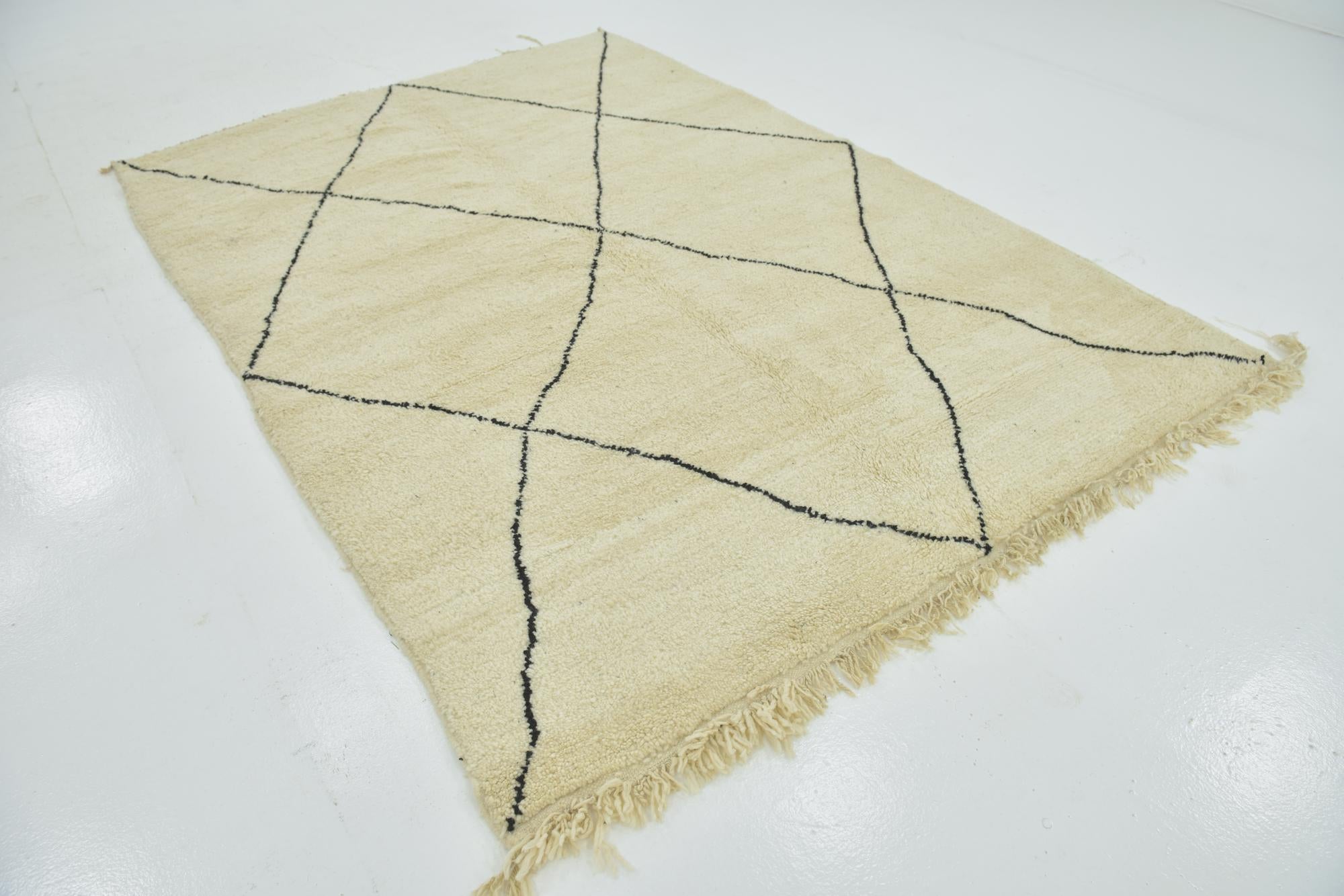 6' 7 x 9' 5 Hand Knotted Moroccan Wool Rug