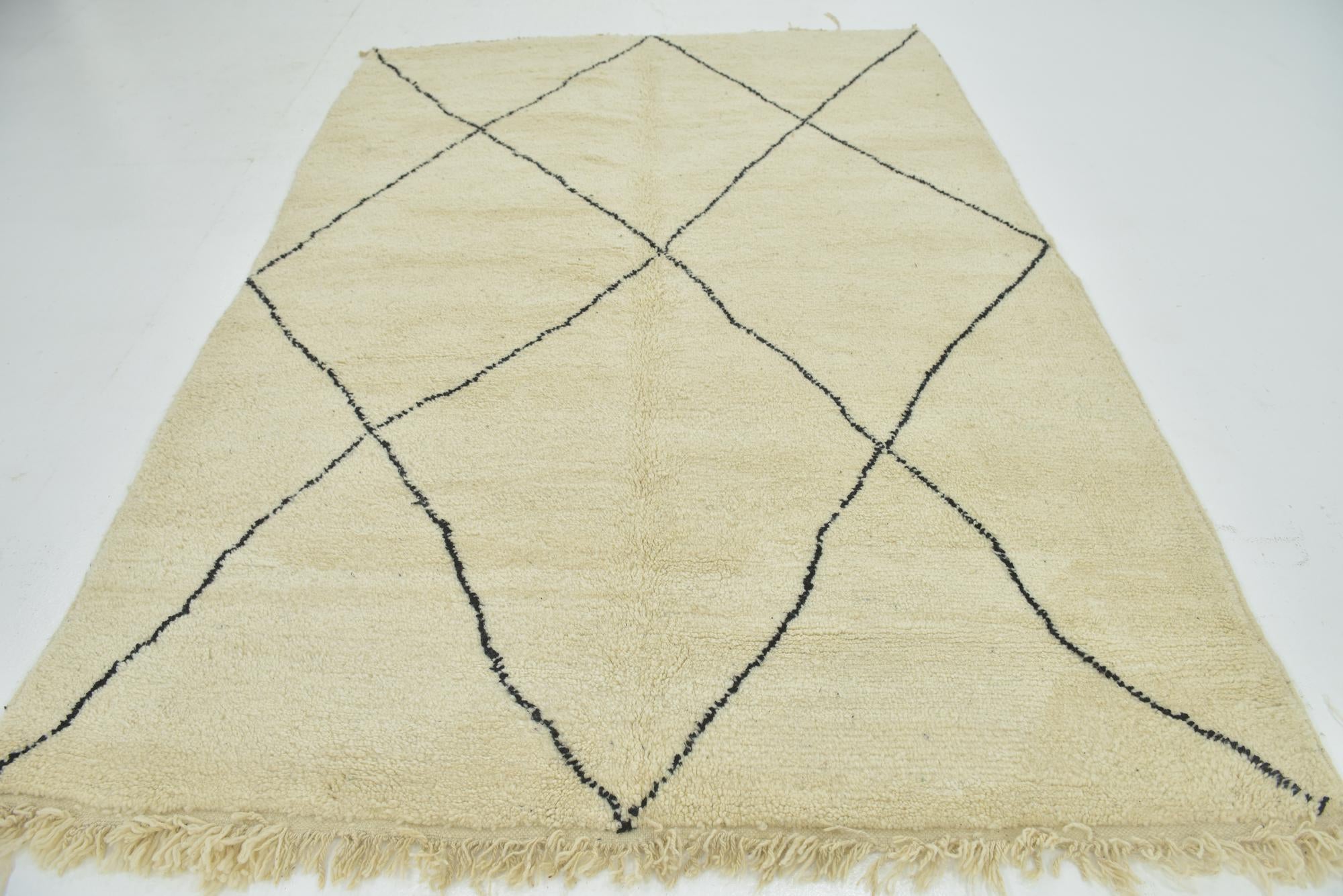 6' 7 x 9' 5 Hand Knotted Moroccan Wool Rug