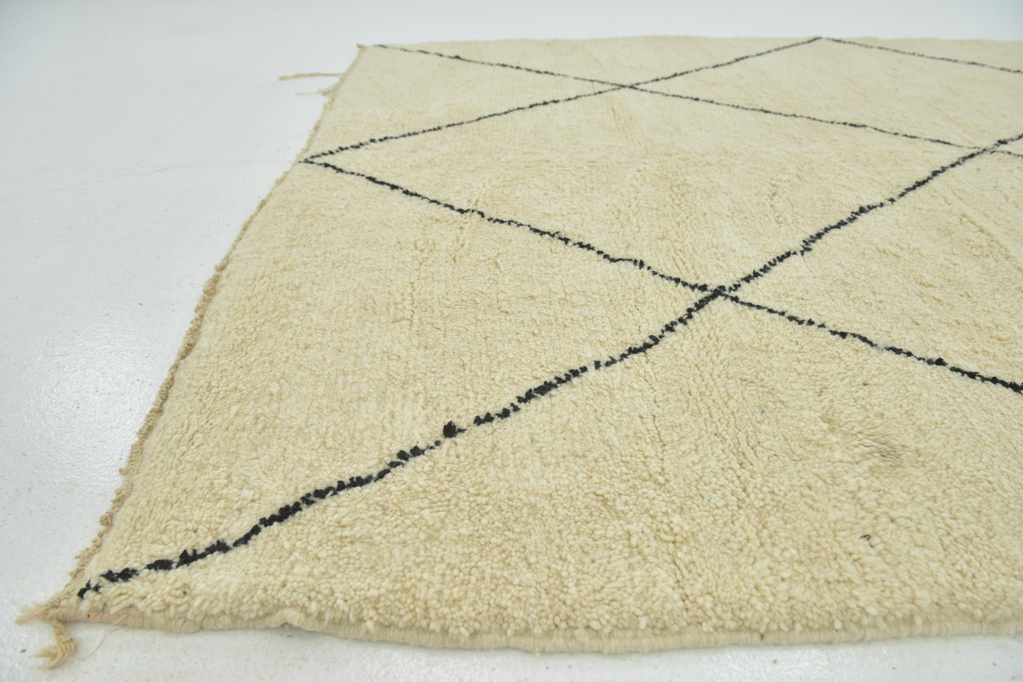 6' 7 x 9' 5 Hand Knotted Moroccan Wool Rug