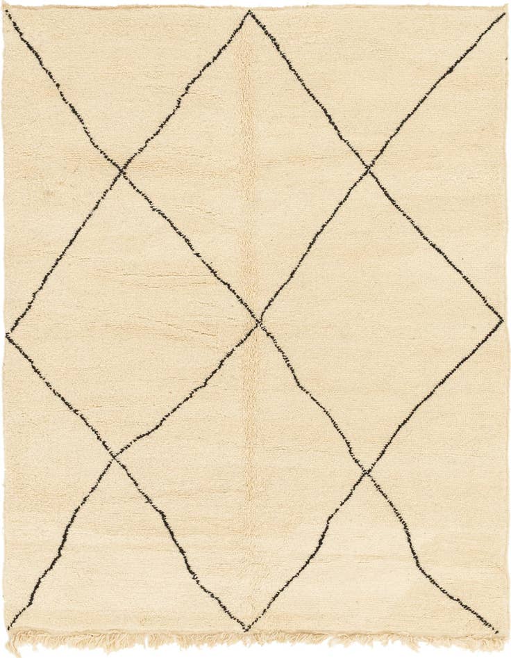 Detail image of 6' 7 x 9' 5 Hand Knotted Moroccan Wool Rug