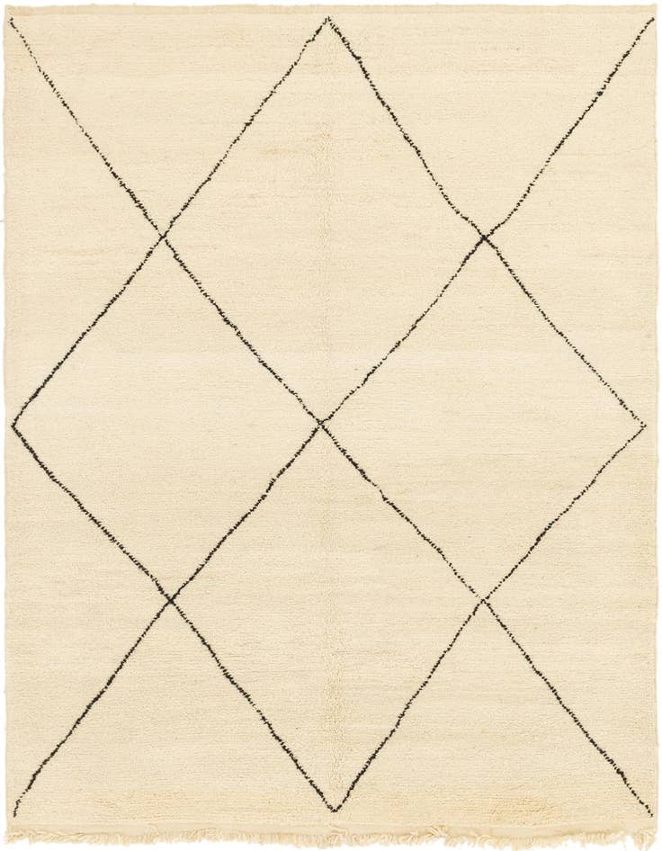 Detail image of 6' 8 x 10' Hand Knotted Moroccan Wool Rug