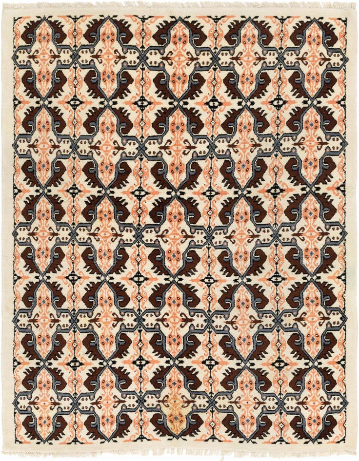 Detail image of 5' 8 x 7' 2 Hand Knotted Moroccan Wool Rug