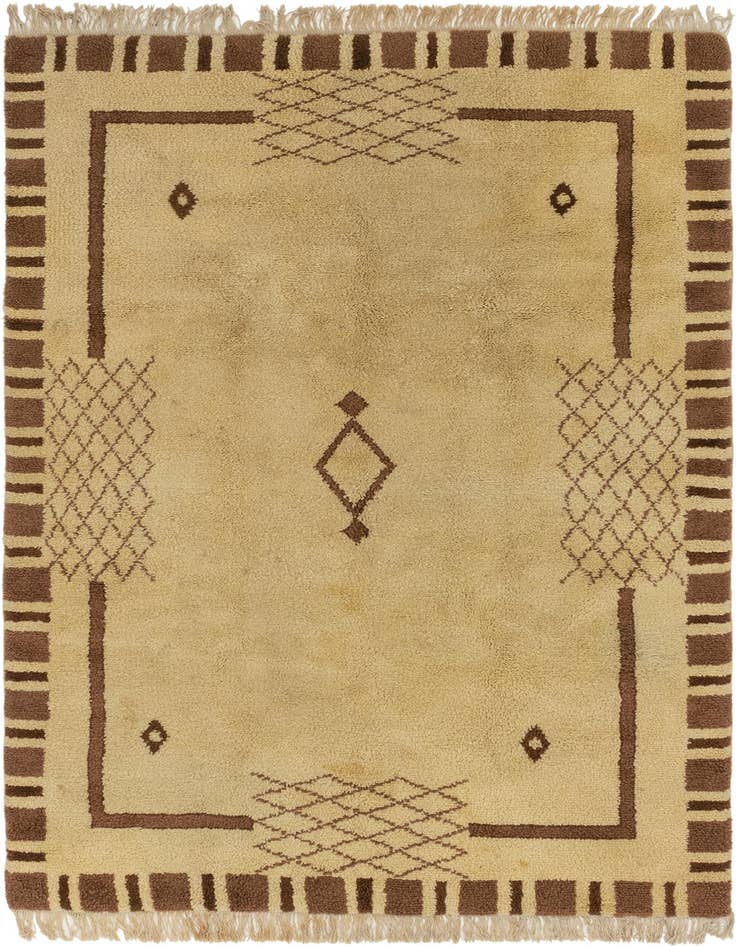 Detail image of 5' 6 x 8' 8 Hand Knotted Moroccan Wool Rug