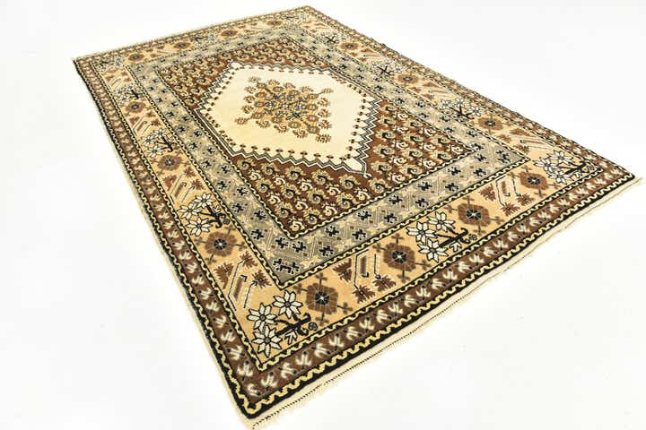 6' 7 x 9' 10 Hand Knotted Moroccan Wool Rug