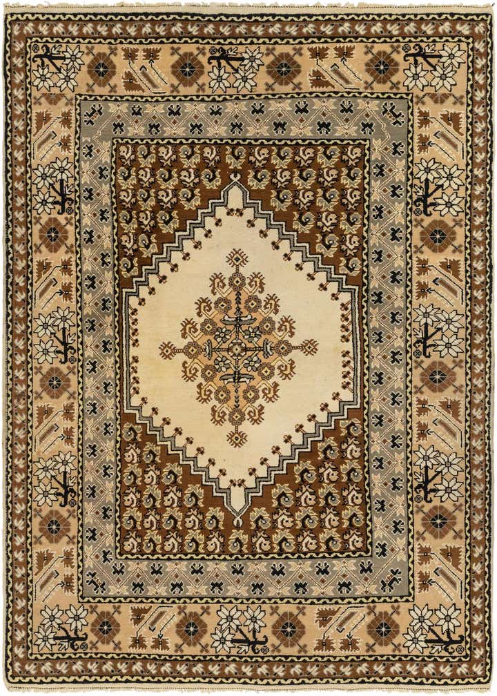 6' 7 x 9' 10 Hand Knotted Moroccan Wool Rug