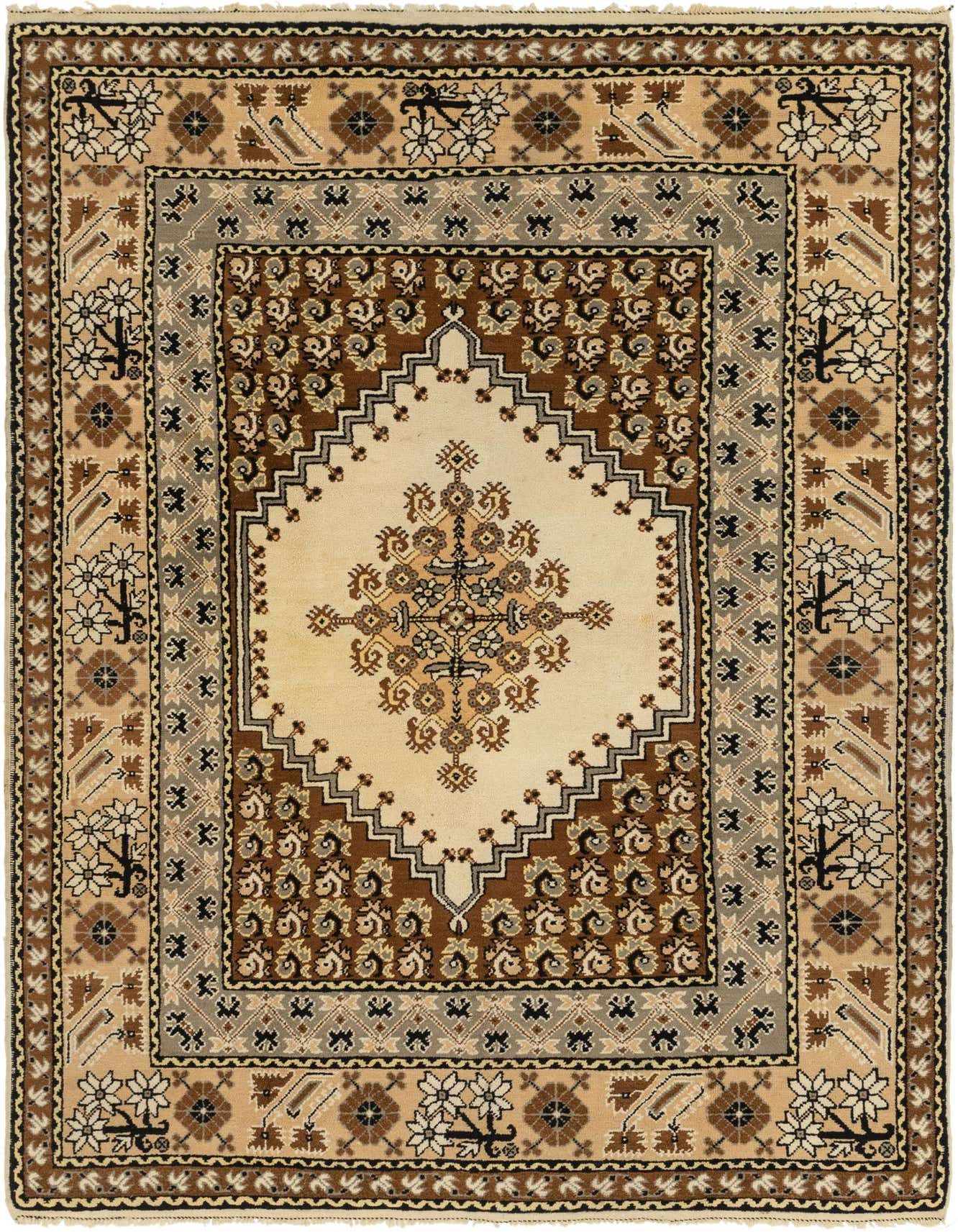 6' 7 x 9' 10 Hand Knotted Moroccan Wool Rug