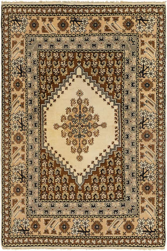 6' 7 x 9' 10 Hand Knotted Moroccan Wool Rug