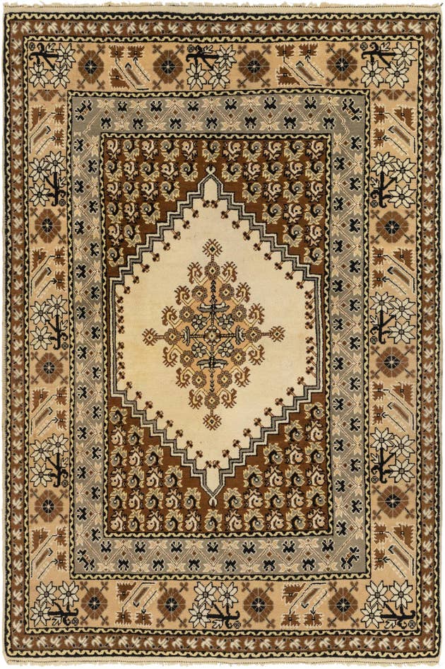 Detail image of 6' 7 x 9' 10 Hand Knotted Moroccan Wool Rug