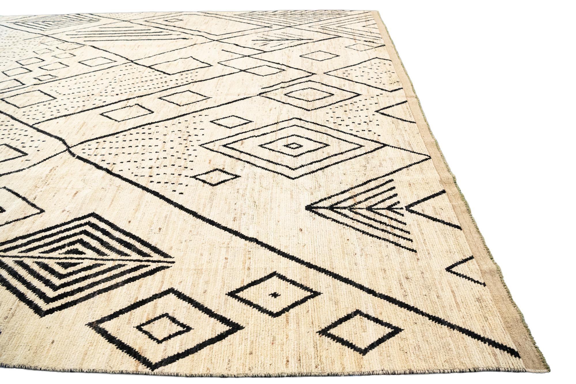 13' 4 x 17' 7 Hand Knotted Moroccan Wool Rug